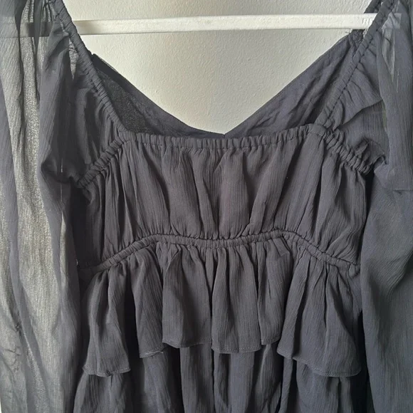 A&F - BLACK RUFFLE DRESS - Picture 11 of 13